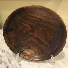 Handturned Walnut Bowl Signed Approx 12. Round 3 Tall