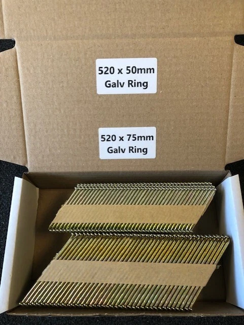 Use With Hitachi 1st Fix NR90GC 1040 x Mixed Nails 50mm 75mm Galv