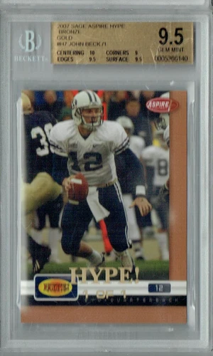 BGS 9.5 John Beck 2007 Sage Aspire Hype #H7 Rookie Card Bronze Gold 1/1