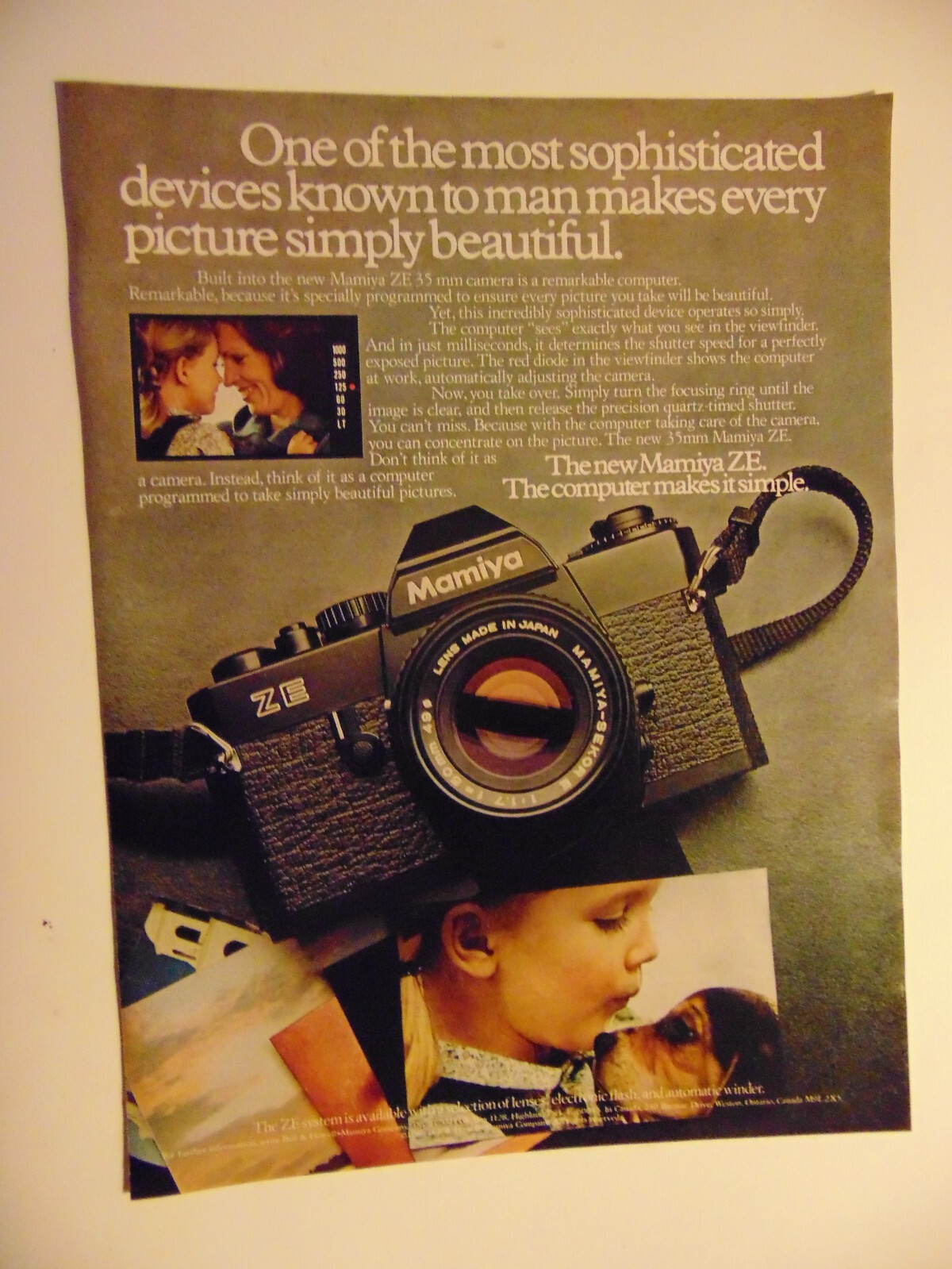 1980 Mamiya ZE 35 mm Camera  print ad