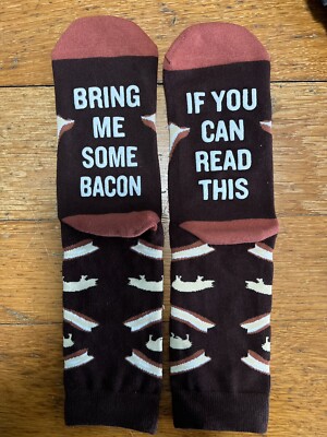 Men's Socks - Lavley  ''Bring Me Some Bacon'' NEW No Packaging (A53F)