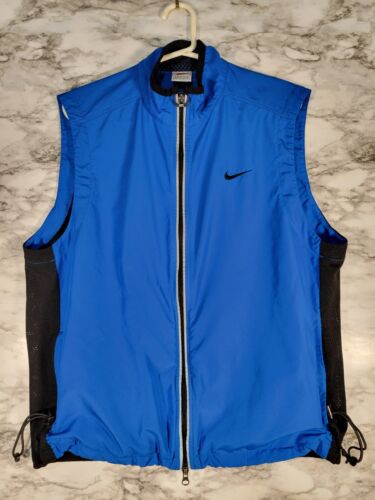 Nike Vintage Running Black & Blue Reflective Vest Vented Size XL 16-18 Rare 90s - Picture 1 of 7