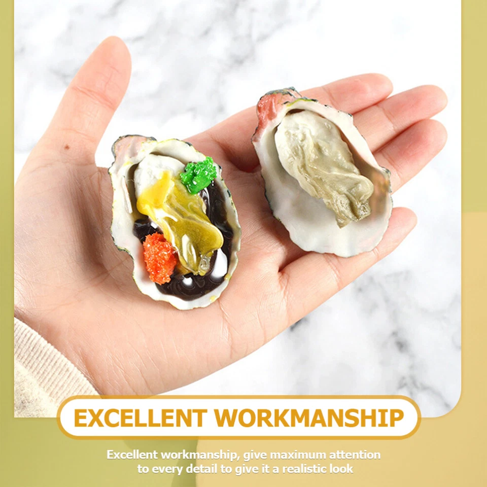  6 Pcs Simulation Oyster Model Seafood Props for Display Scallop Work - Image 2 of 4