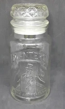 VINTAGE! PLANTERS MR. PEANUT GLASS JAR 75TH ANNIVERSARY RARE LID