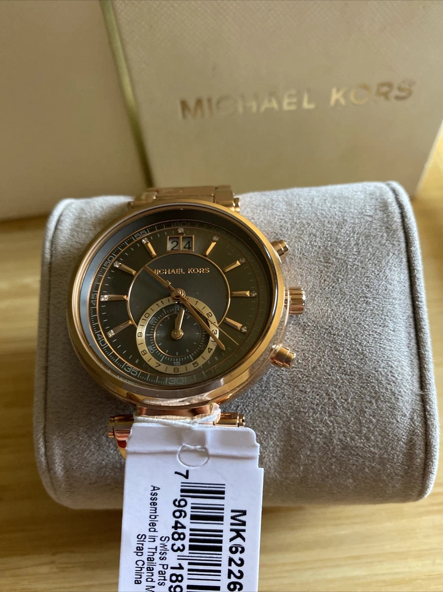 Michael kors sawyer watch rose best sale gold