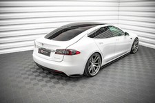 CUP Diffusor Seiten Ansätze SET SCHWARZ für Tesla Model S Rear Side Flaps Heck