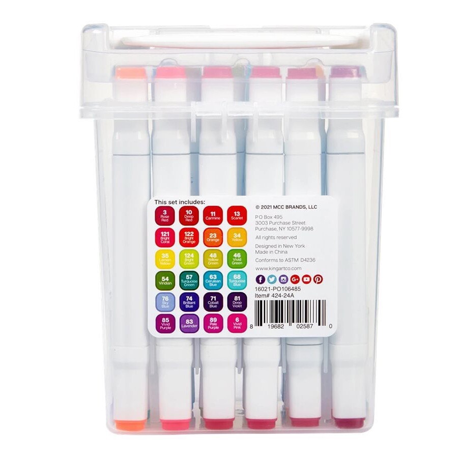 24 Pack Bright Palette Fine Chisel Tip Alcohol New