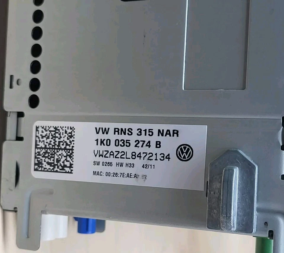 VW RNS 315 RNS315 CD Radio Navi Navigation Bluetooth Head Unit No Plugs - Image 4 of 4