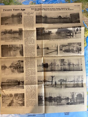 Defiance Crescent News Thursday Mar 23 1933 Flood Water Newspaper 1 Sheet