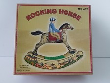 Tin Wind up Rocking Horse w/Jockey Rider - 'MS482 Brand NEW in Box Collectors  
