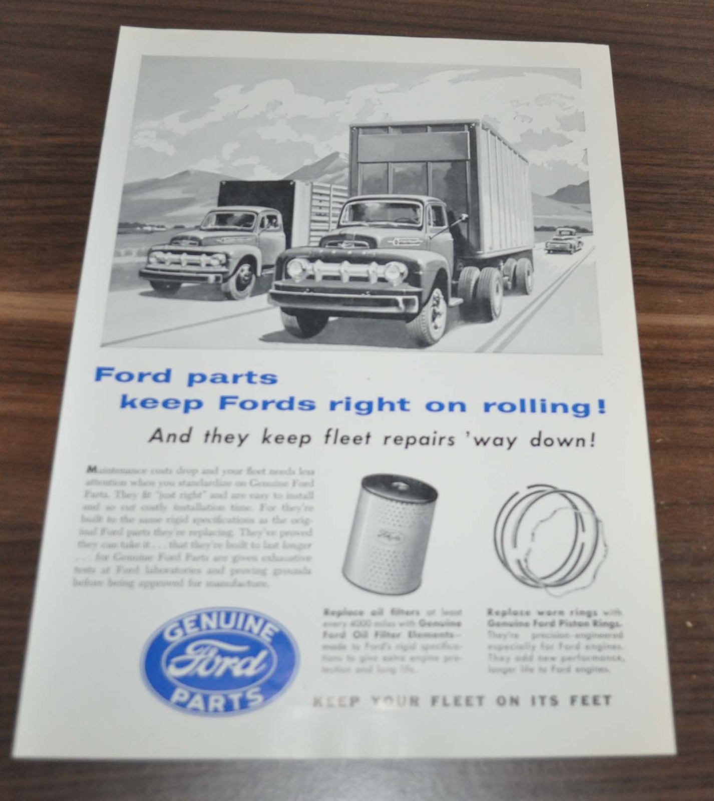 1954 Ford Truck Ad Genuine Parts Eaton Axles
