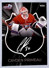 Cayden Primeau 2023-24 Collect-Edition White Auto 9/30 #NNO Montreal Canadiens