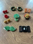 Vintage Bakelite/Celluoid Lot W/ earrings, buckles, brooch's/pendant&ring