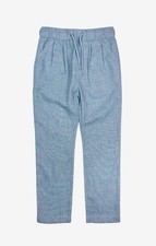 Appaman Resort Pants Kids 7 Blue Chambray Linen Blend Drawstring Waist FROG537