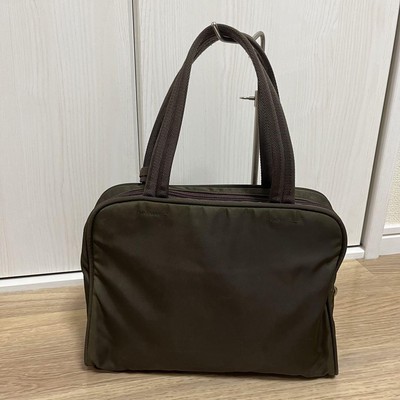 PRADA Tessuto Sport Logo Tote Bag B8495 Khaki Nylon Leather Medium