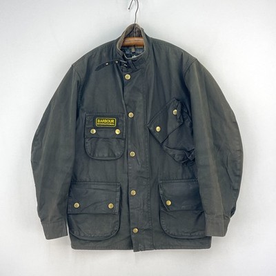 Barbour International Wachsjacke Herren 36 Small Schwarz A7 Tourer Motorrad Mantel