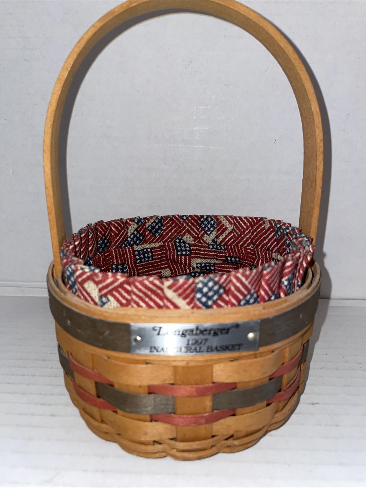 Longaberger 1997 Inaugural Basket with Patriotic Liner