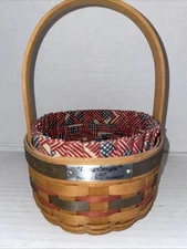 Longaberger 1997 Inaugural Basket with Patriotic Liner