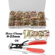 115X Hose Spring Clamps 6-22mm Fastener Fuel Water Line Pipe Air Tube Clips Kit