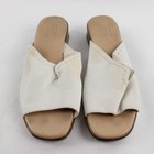 Munro American Womens 9.5 White Leather Slide Sandals Beige Footbed — photo 1