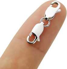925 Sterling Silver Double Lobster Clasp Bracelet Extender Necklace Clasps and S