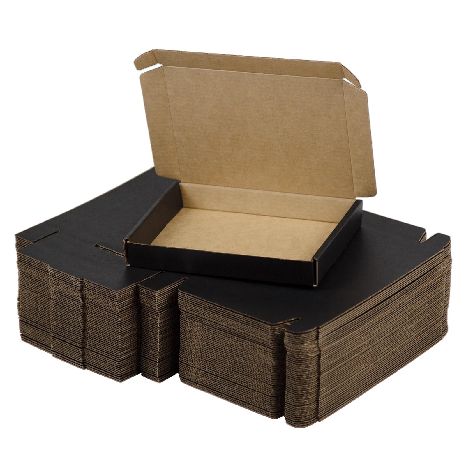 SUNLPH 50 Pack 7x5x1 Inches Small Shipping Boxes, Black 7x5x1,