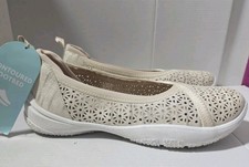 JBU Emma Casual Slip-On Ballet Flat Cream Shimmer 6.5 M