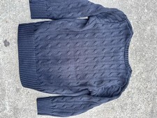 Polo Ralph Lauren Sweater Boys 5 Blue Cable Knit Crew Neck Logo Pullover