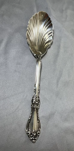 1907 Meadow Rose by Wallace Sterling Sugar Shell Spoon 6" Lovely