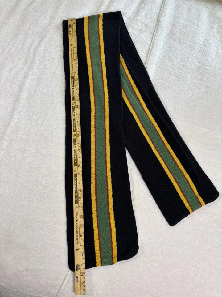 Bufanda vintage a rayas Y2K GAP azul marino amarillo verde unisex usada en excelente estado Foto 4 de 4