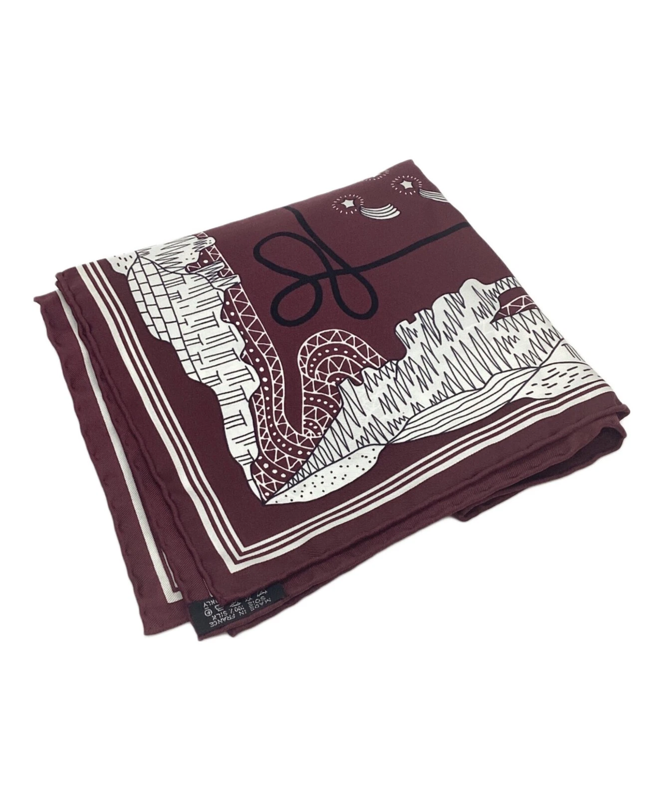 Hermes — HERMES Carre 55 From Canyon to Stars Silk Scarf Brown Authentic SR1860