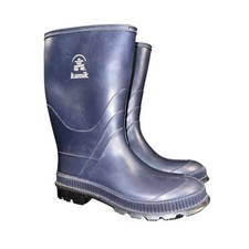 Kamik Rain Boots Unisex Kids Big Girls Boys 6 Navy Blue Logo Outdoor Pull On