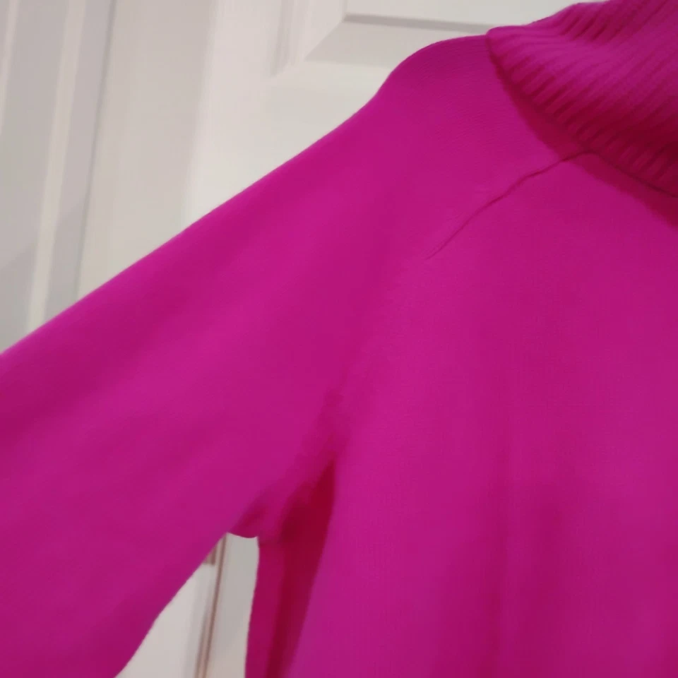 Suéter Athleta Para Mujer M Lana Cachemira Cuello Alto Aspen Pullover Fucsia Cuadrado Foto 4 de 4