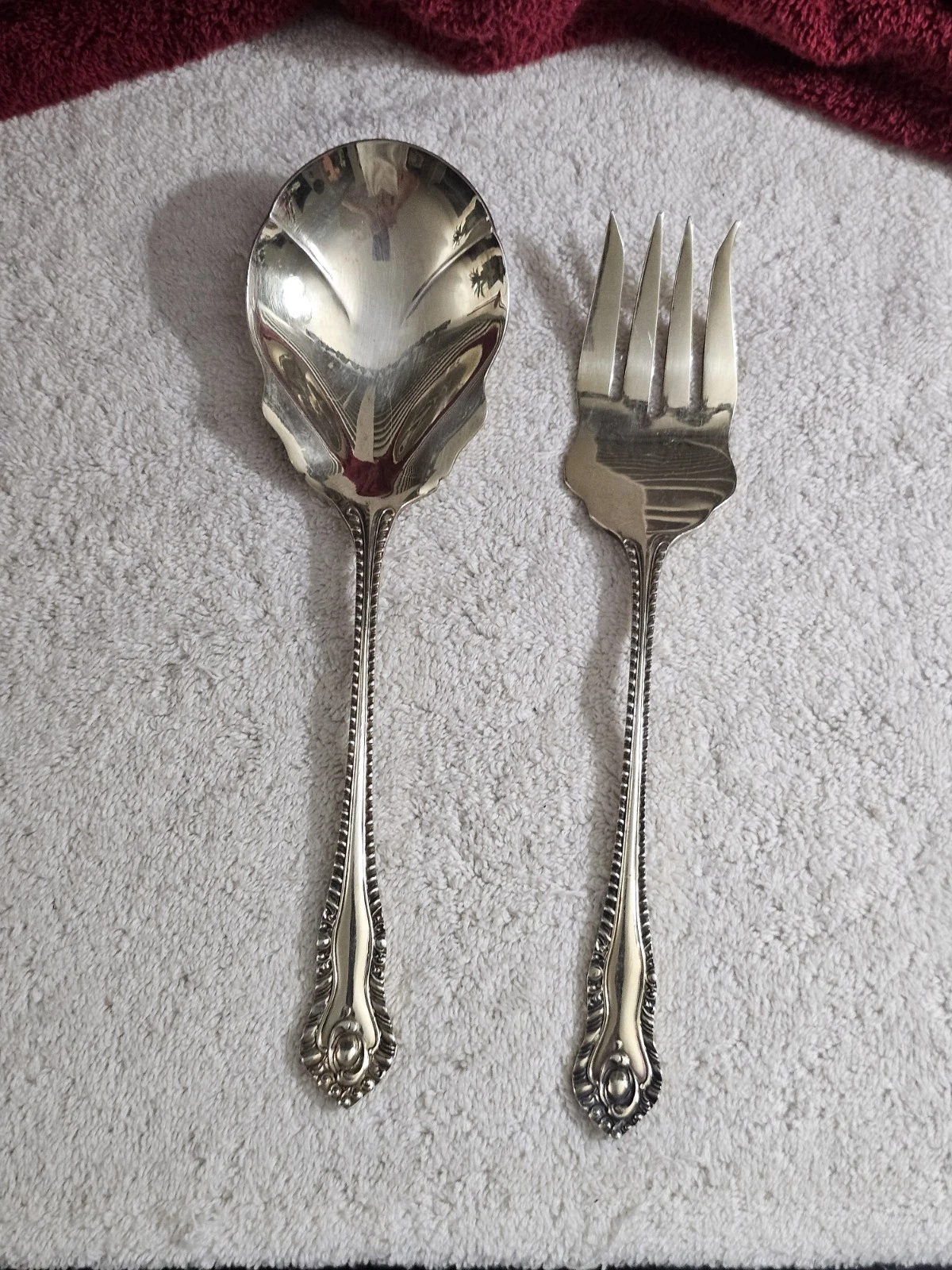 Lot Of 2 Vintage JL Silver Plated Sheffield England Serving Fork & Spoon