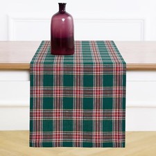 Christmas Plaid Table Runner 132 Inches Long - 100 Pure 14 x 132 Inch Green