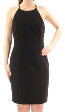 CALVIN KLEIN Womens Black Sleeveless Above The Knee Sheath Dress Size: 8