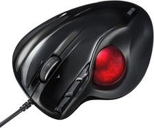 SANWA Wired Ergonomic Trackball Mouse, Programmable Roller Ball Mice, Black
