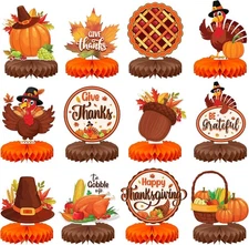 Thanksgiving Honeycomb Centerpieces Pack of 12 Turkey Dinner Party Harvest Decor