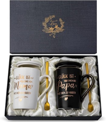 Geschenk für Eltern - Mama und Papa Tassen, Mutter und Vater 
