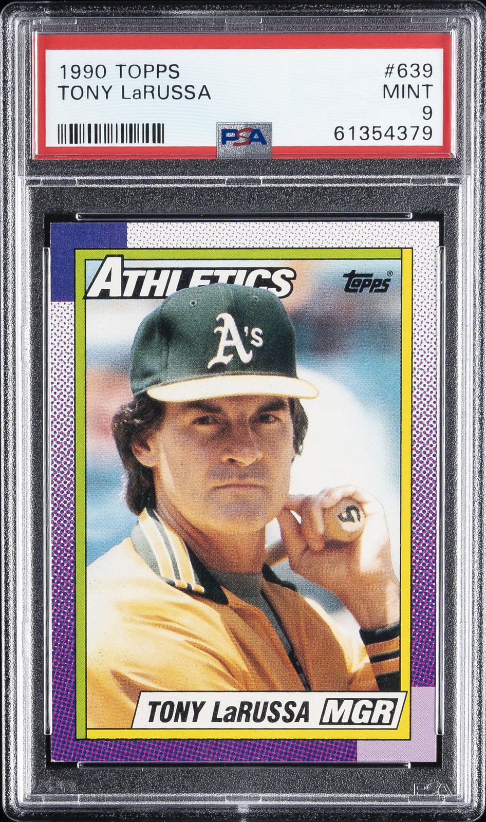 1990 TOPPS #639 TONY LARUSSA PSA 9