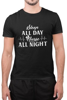 Lustiges Tumblr-T-Shirt Schlaf den ganzen Tag Krankenschwester die ganze Nacht Krankenpflege Liebe