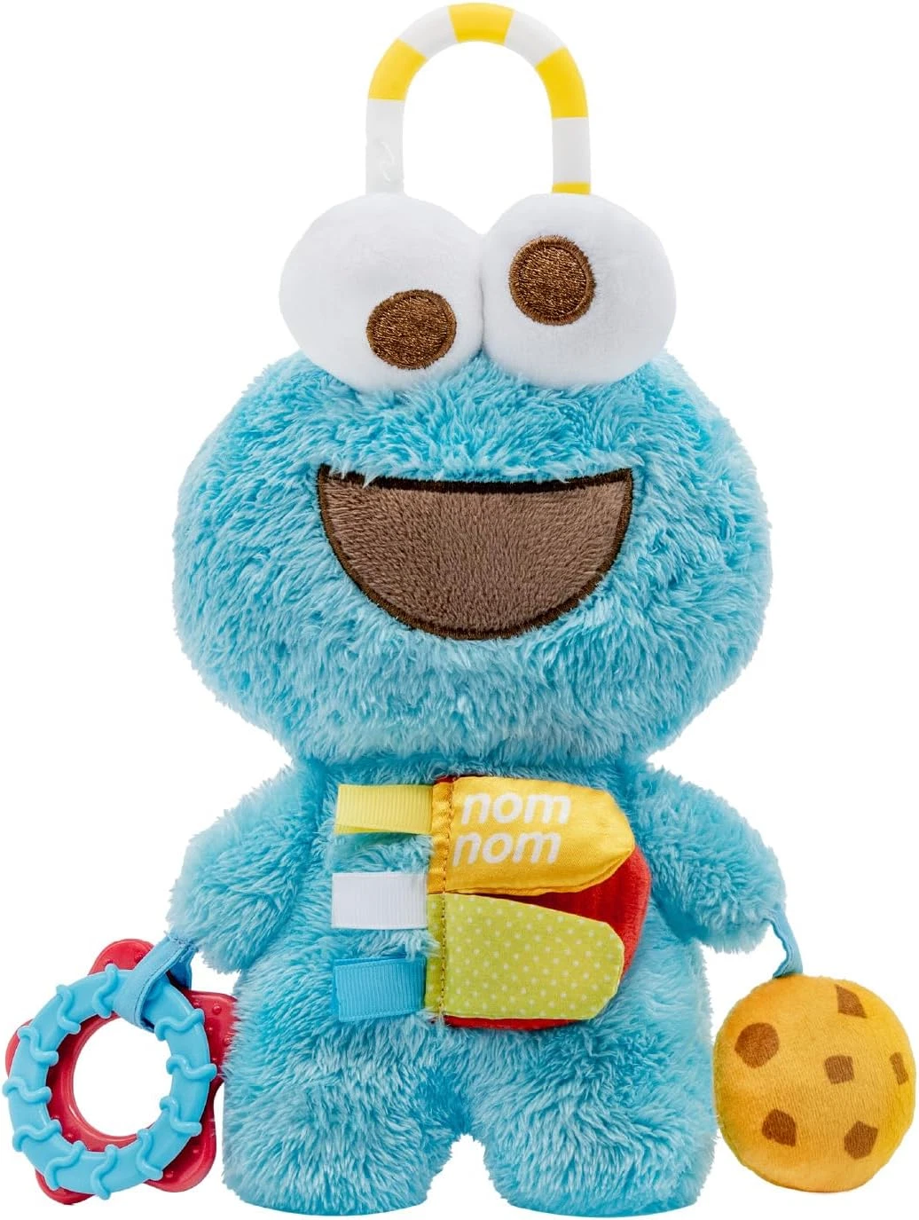 Sesame Street Cookie Monster Activity Toy with Teething Rings, Crinkle Sounds, a