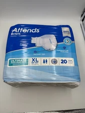 Attends Adult Unisex Disposable Briefs, X-Large, 58-63"Ultimate Absorbency 20 CT