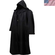 Adult Knight Cosplay Costume - Elegant Black Hooded Cloak for Themed Parties