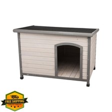 Trixie Dog House Wooden Outdoor Shelter Gray 23.75x33.5x23in Hinged Roof