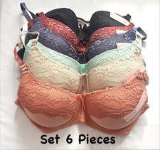 Women's Bras 36C Lot of 6 Soft Comfortable Mixed Colors Cute Lingerie