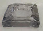 Blenko 848L Footed Clear Glass 6" Square Ashtray Vintage MCM