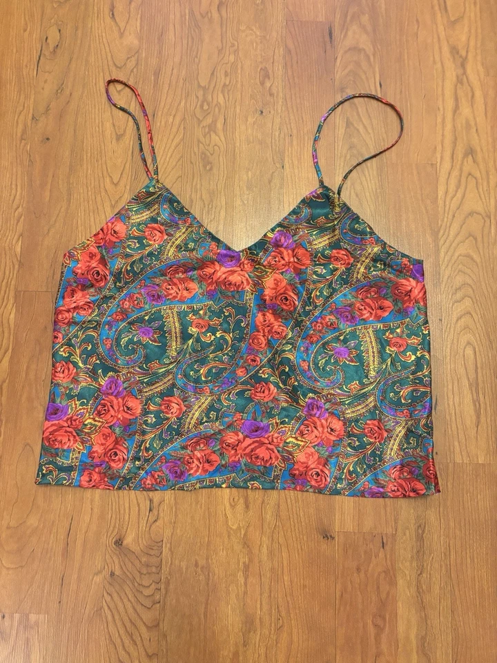 Conjunto Lencería Pijama 2 Piezas Fredrick’s of Hollywood Años 90 Paisley Rosa Talla M De Colección Foto 2 de 4