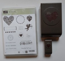 Stampin Up P.S. I LOVE YOU Stamp Punch Set Cupid Heart Valentine Love