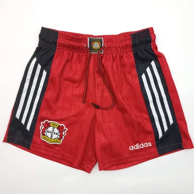 ADIDAS Vintage 90er BAYER 04 LEVERKUSEN Shorts Fußball Gr. 164 XS Rot - Bild 1 von 4